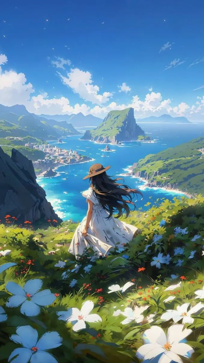 Ảnh nền anime boy với đôi cánh thiên thần trắng muốt tinh khôi
