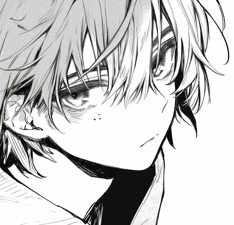 Ảnh nền anime nam đen trắng 8 ánh mắt sắc lạnh