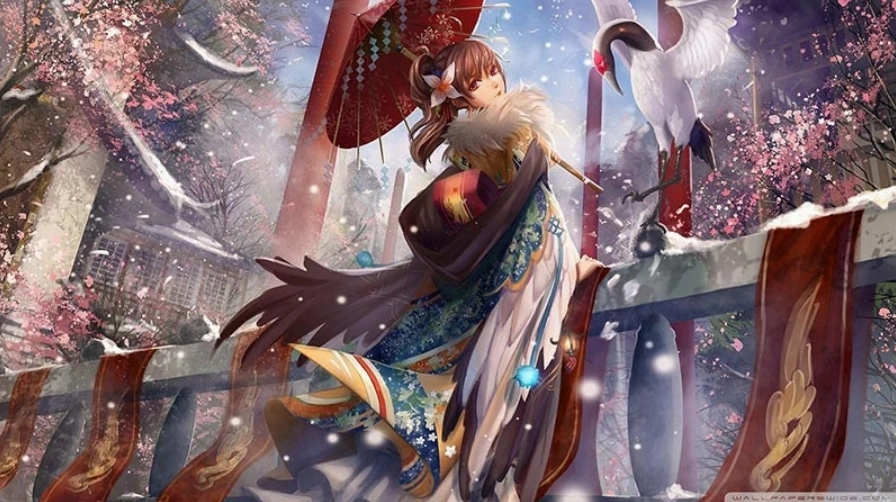 Ảnh nền anime phong cách 3D tuyệt đẹp biến không gian làm việc trở nên ảo diệu