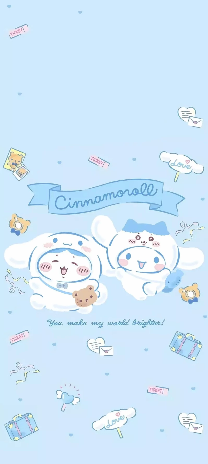 ảnh nền cinnamoroll đang thưởng thức chiếc bánh ngọt thơm ngon