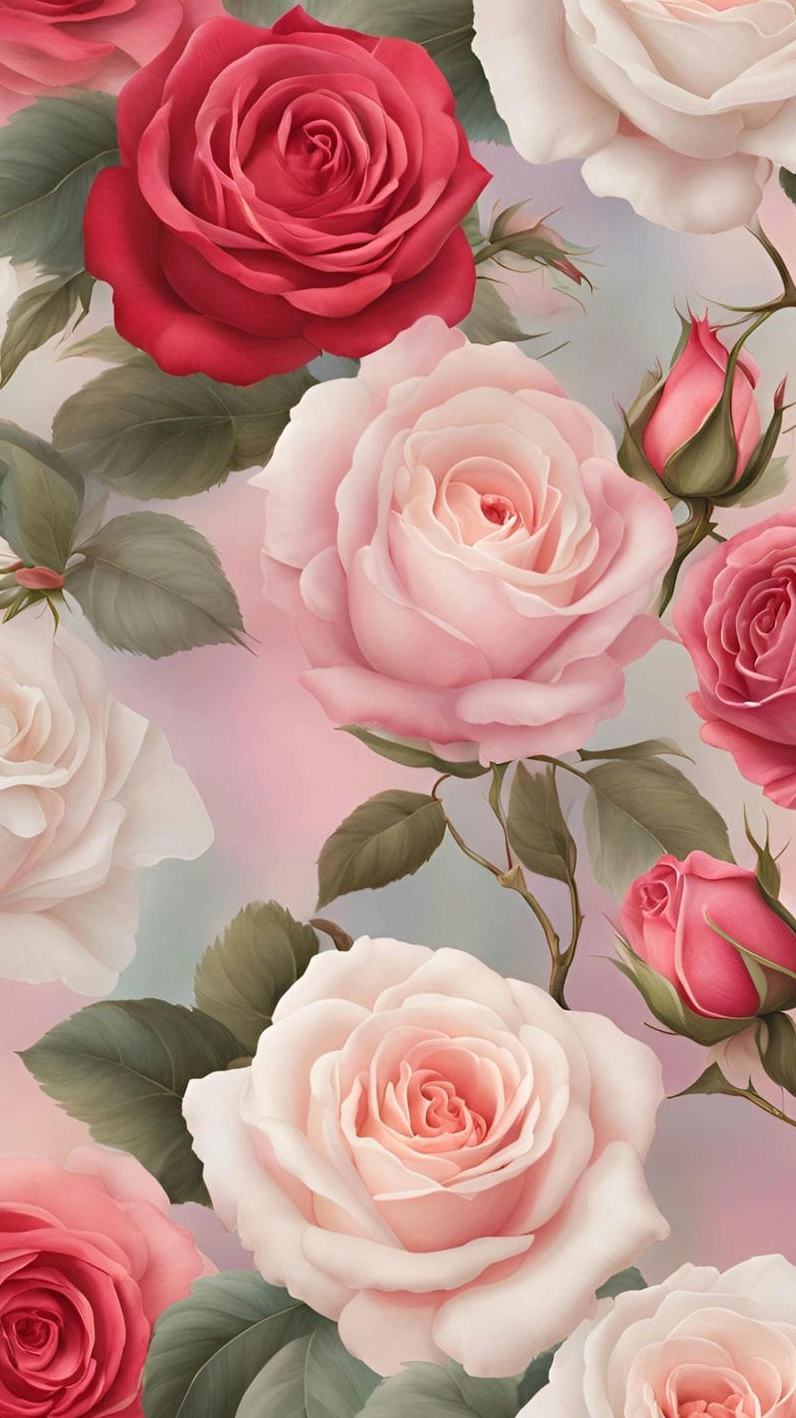 Ảnh nền điện thoại hoa hồng tươi thắm rạng rỡ chào ngày mới