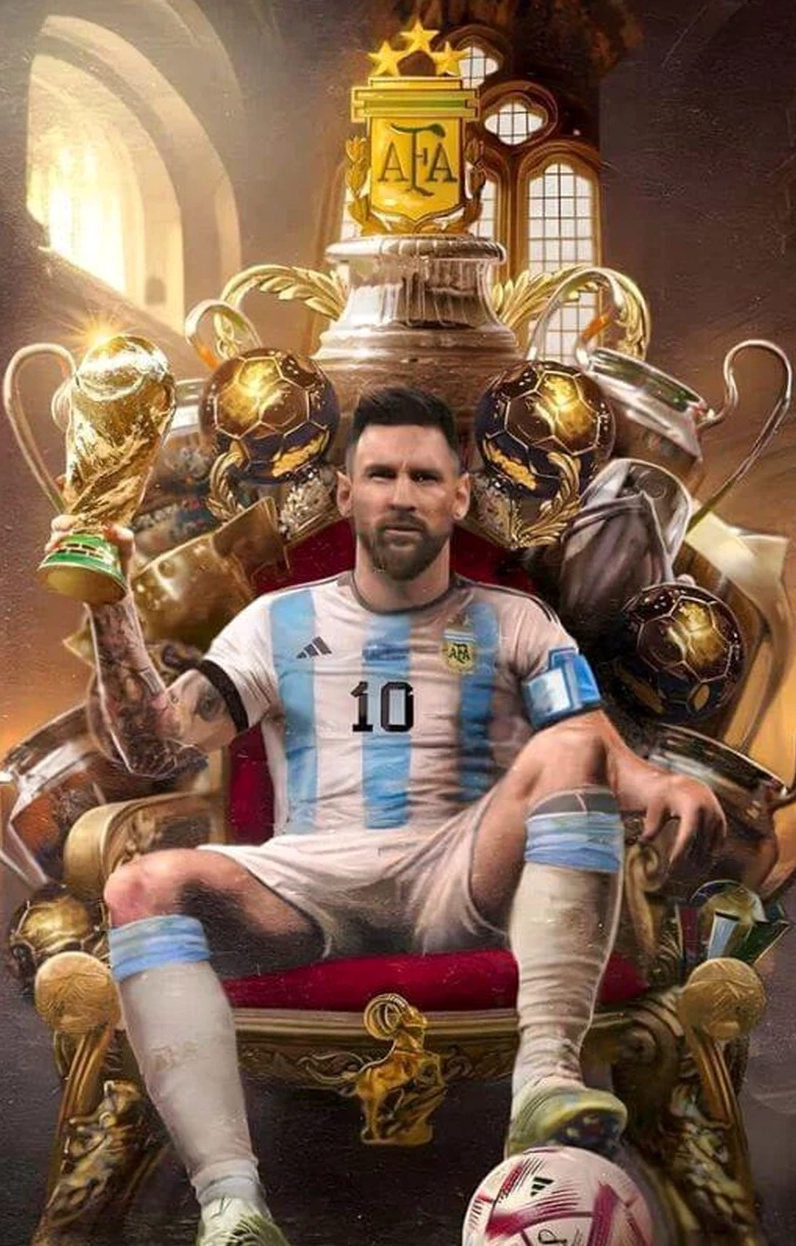 Ảnh nền điện thoại messi dưới ánh đèn flash rực rỡ lung linh huyền ảo