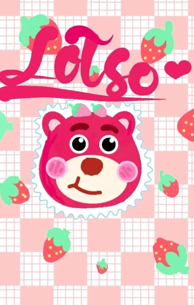 Ảnh nền gấu dâu Lotso cực kỳ ngộ nghĩnh đáng yêu