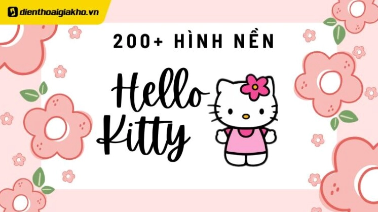 Ảnh nền hello kitty màu hồng phấn dễ thương dành cho điện thoại sắc nét