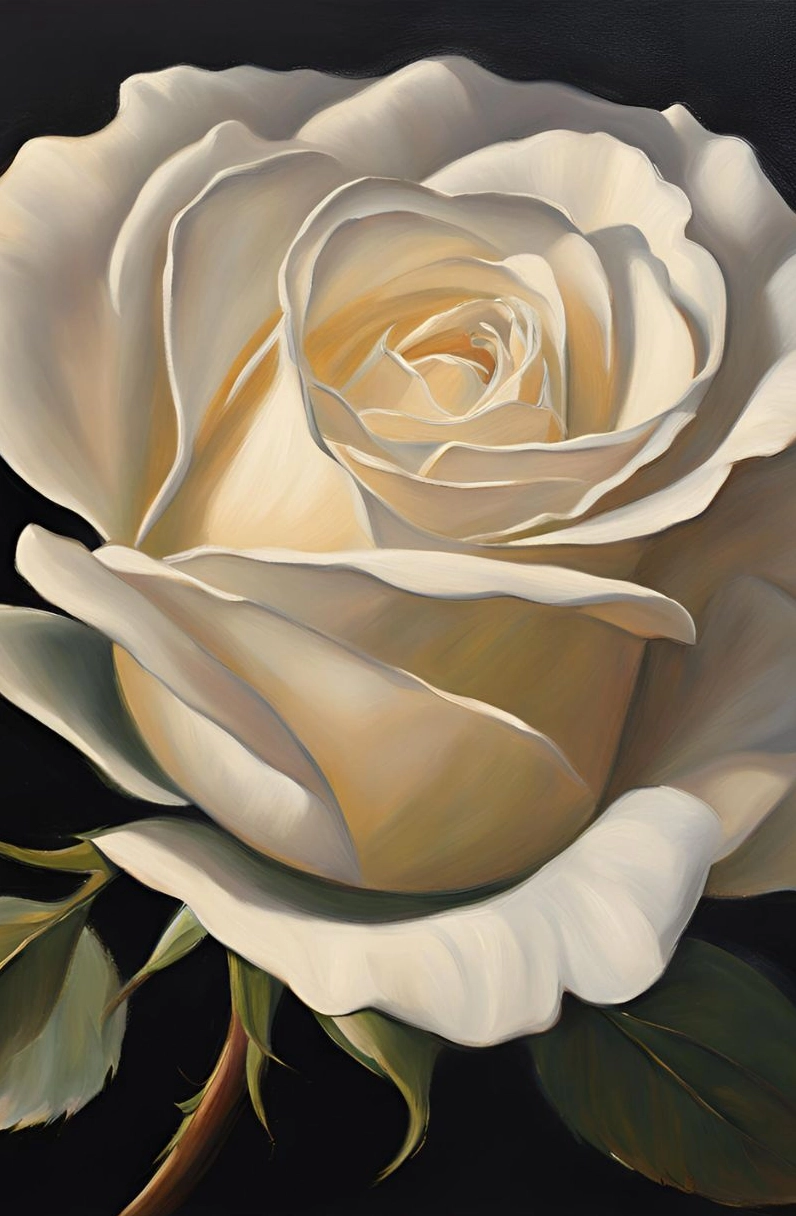 Ảnh nền hoa hồng trắng đang nở rộ với vẻ đẹp mong manh sương khói