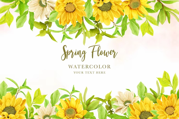 Ảnh nền hoa hướng dương màu nước đẹp mắt chất lượng cao