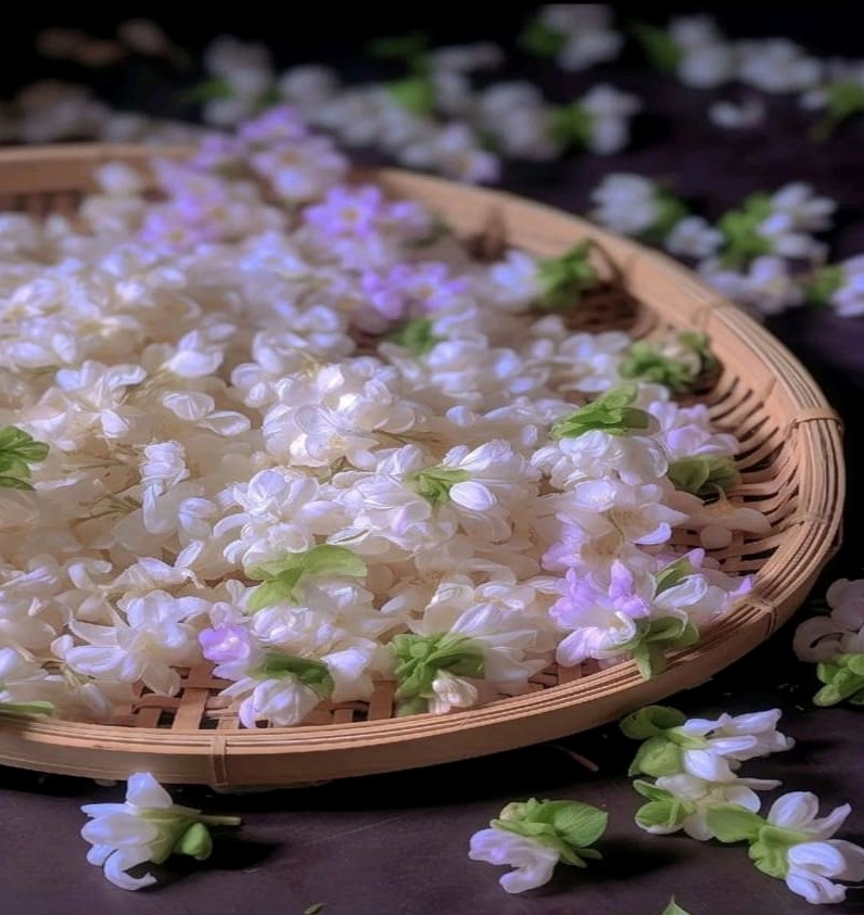 Ảnh nền hoa nhài lãng mạn dưới ánh hoàng hôn