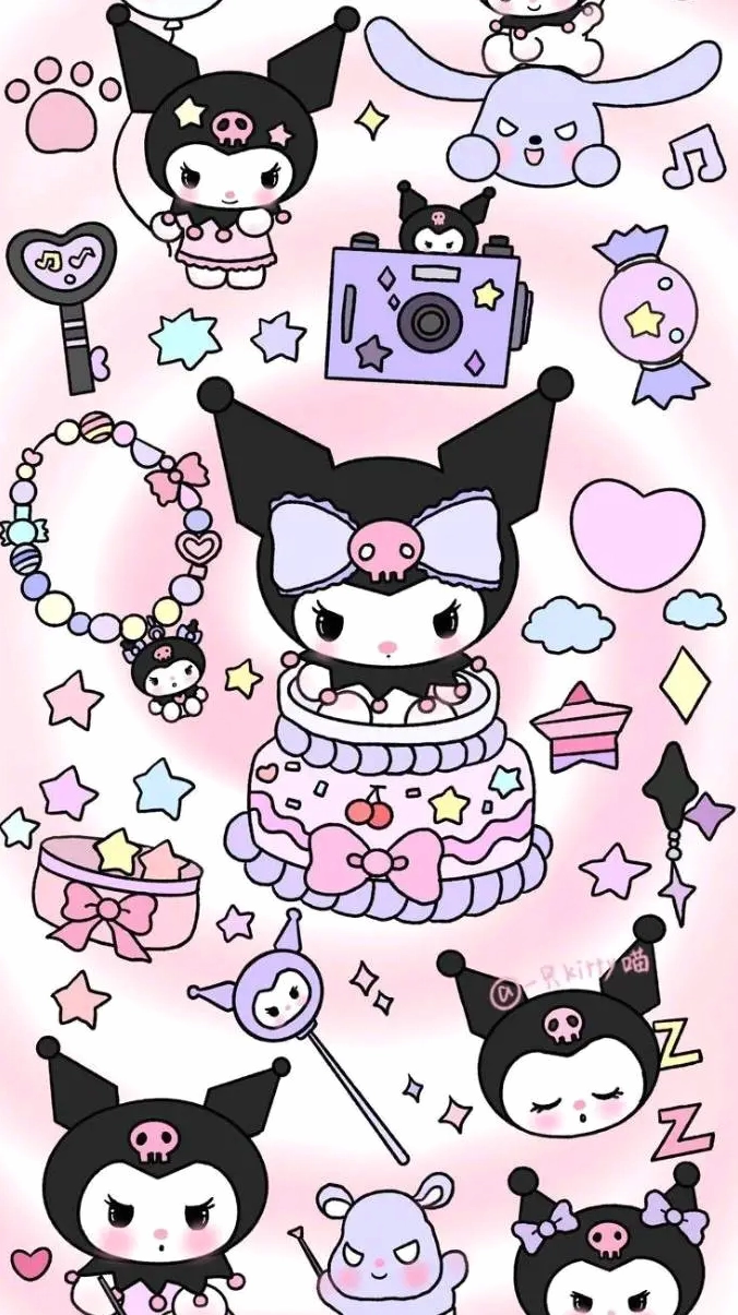 Ảnh nền kuromi đáng yêu phong cách hoạt hình sắc nét