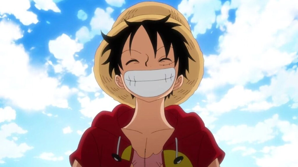 Ảnh nền Luffy cười rạng rỡ vô cùng tươi tắn dành cho người hâm mộ anime One Piece