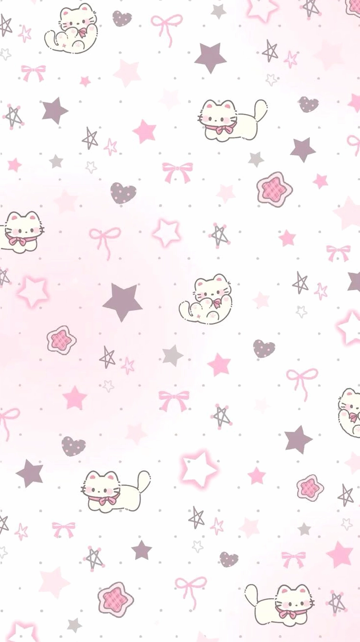 Ảnh nền màn hình Hello Kitty màu hồng pastel nhẹ nhàng tinh tế