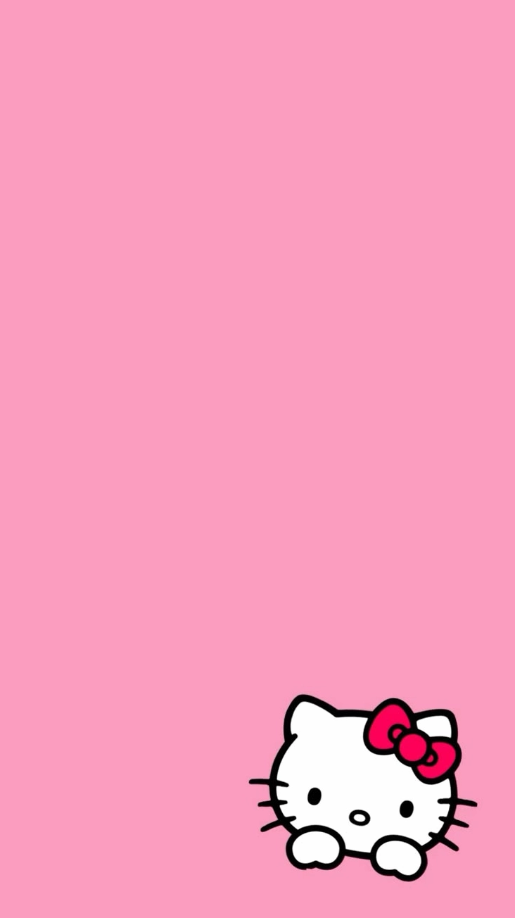 Ảnh nền thiết bị di động Hello Kitty màu hồng cá tính nổi bật