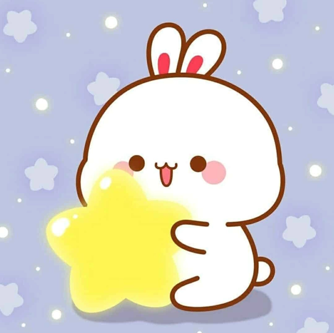 Ảnh nền thỏ chibi nét vẽ hoạt hình sắc nét dễ thương dành cho mọi lứa tuổi