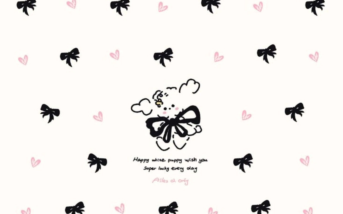 Ảnh nơ cute có chữ trang trí làm hình nền cực kỳ xinh xắn