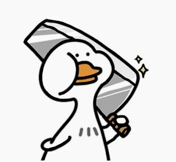 Ảnh vịt meme trắng cầm dao dọa dẫm