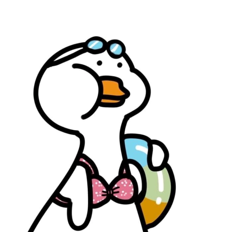 Ảnh vịt meme trắng mặc đồ bơi đi biển