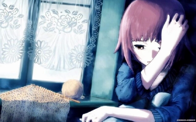 Anime nữ yêu đơn phương với ánh mắt hướng về khoảng không xa xăm đầy cảm xúc