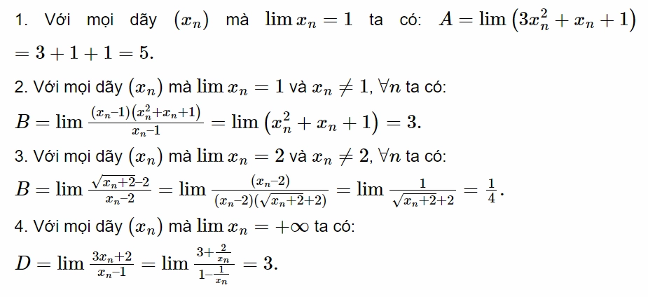 Bài tập áp dụng tính giới hạn của hàm số
