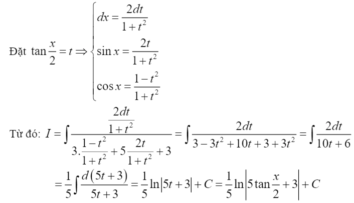 Bài tập tìm nguyên hàm hàm số lượng giác có lời giải chi tiết