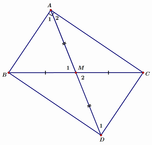 Bài tập tính chất ba đường trung tuyến của tam giác