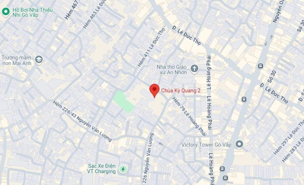 Bản đồ chỉ dẫn vị trí chính xác của chùa Kỳ Quang 2 tại quận Gò Vấp