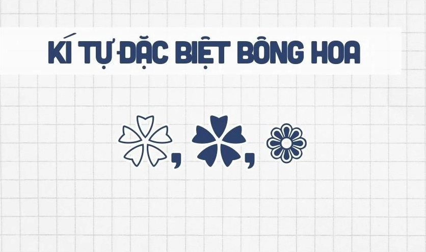 Biểu tượng hình bông hoa trang trí văn bản