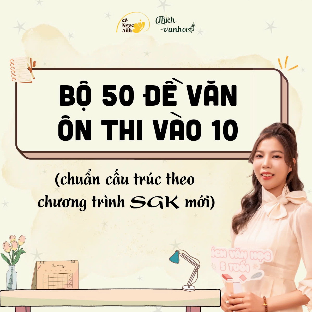 Bộ 50 đề văn ôn thi vào 10 có phần phân tích nhan đề