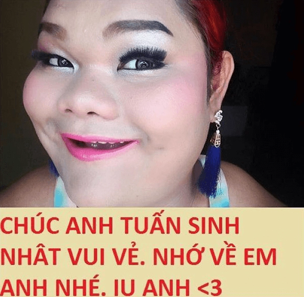 Bức ảnh chế chúc mừng sinh nhật bạn trai cực kỳ hài hước và lầy lội