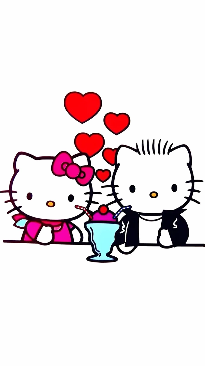 Bức ảnh hello kitty chủ đề tình yêu lãng mạn vô cùng cuốn hút