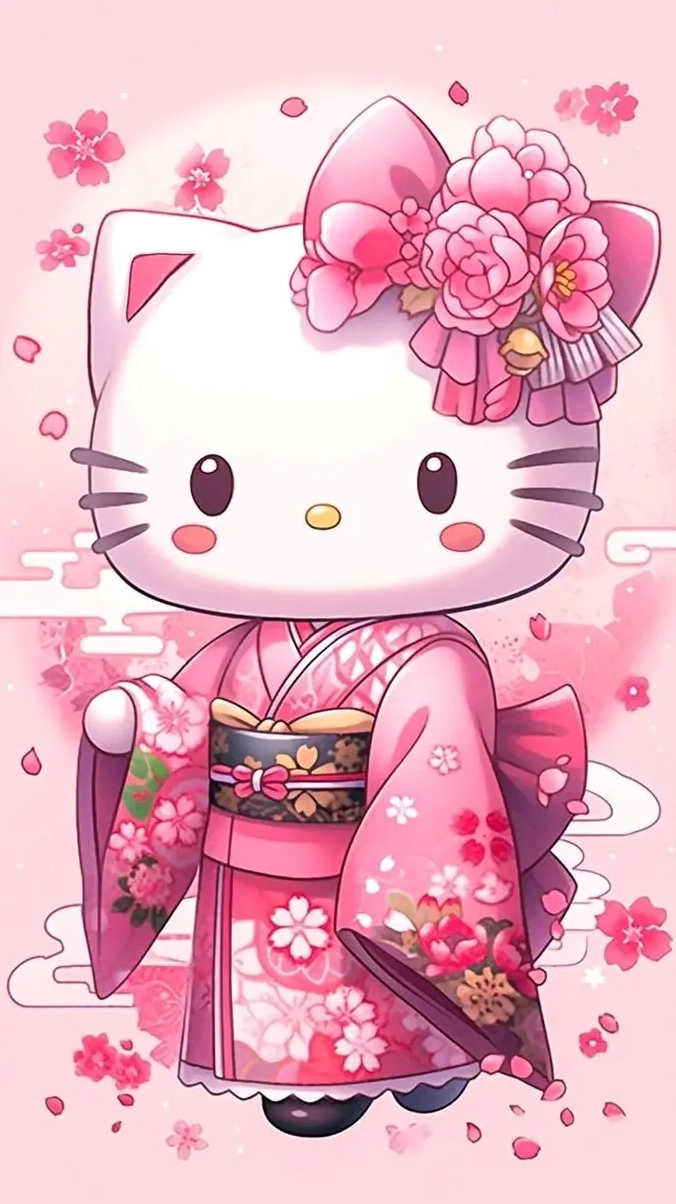 Bức ảnh nền hello kitty cực kỳ ngộ nghĩnh với biểu cảm đáng yêu