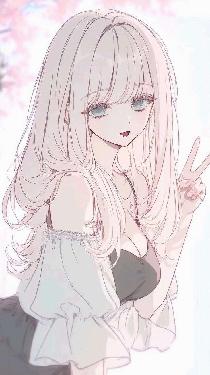 Bức tranh chân dung cô gái anime với những đường nét mềm mại tinh tế