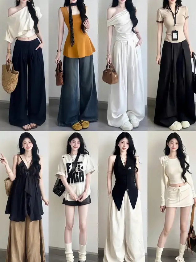 Các set đồ màu trung tính cùng váy ngắn và quần short tôn dáng