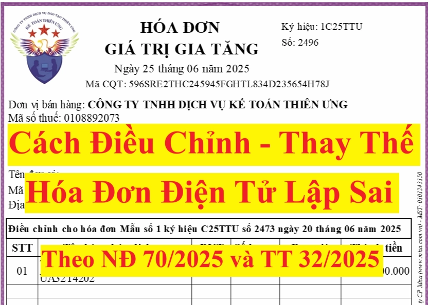 Cách xử lý hóa đơn điện tử có sai sót mới nhất năm 2026
