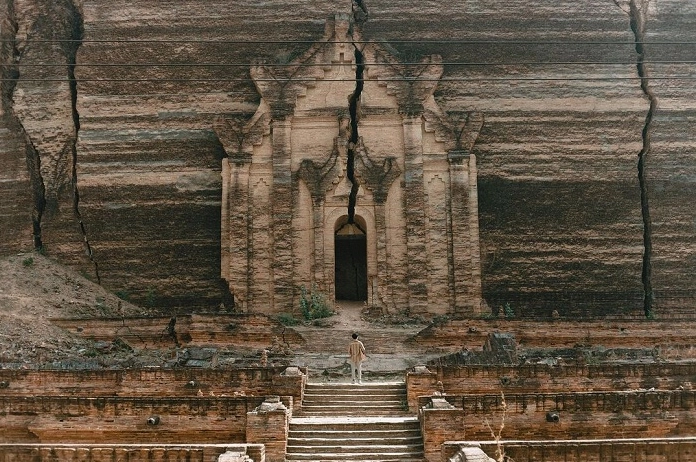 Cận cảnh những đường nét kiến trúc tinh xảo của bảo tháp Mingun Pahtodawgyi