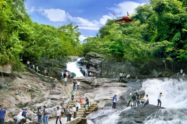 Cảnh sắc thiên nhiên tươi đẹp hùng vĩ tại khu du lịch sinh thái Suối Mỡ