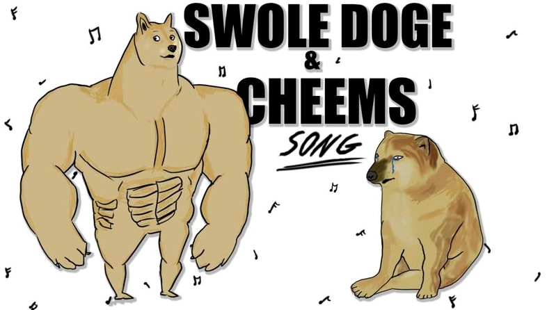 Cheems với nền Swole Doge vs Cheems