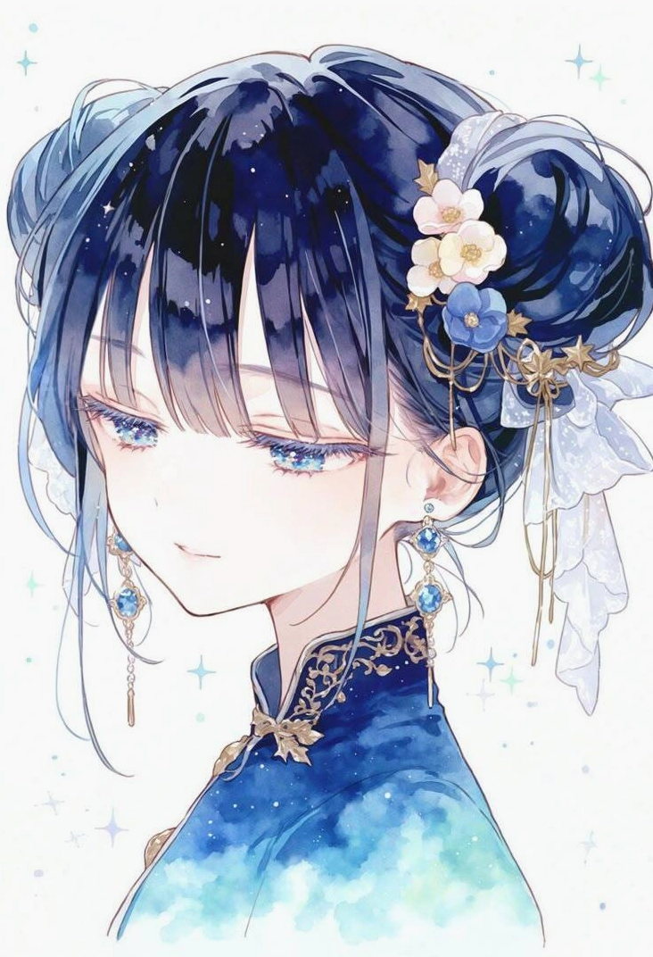 Cô gái anime với mái tóc bồng bềnh và nụ cười rạng rỡ đầy cuốn hút