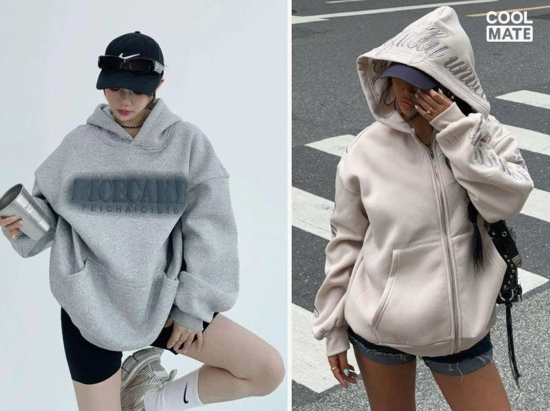 Cô gái dễ thương mặc áo hoodie form rộng toát lên vẻ cá tính và cuốn hút
