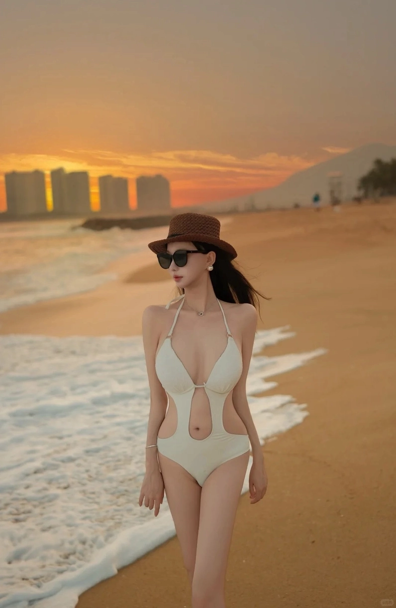 Cô nàng diện bikini hai mảnh quyến rũ trên bãi biển che nửa khuôn mặt bí ẩn