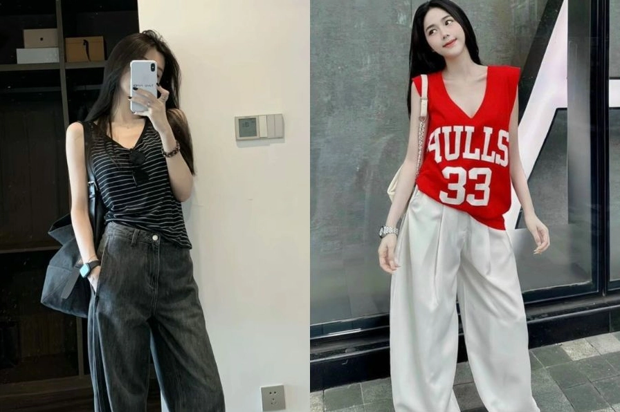 Cô nàng năng động và thoải mái trong chiếc áo ba lỗ form rộng đậm chất đường phố