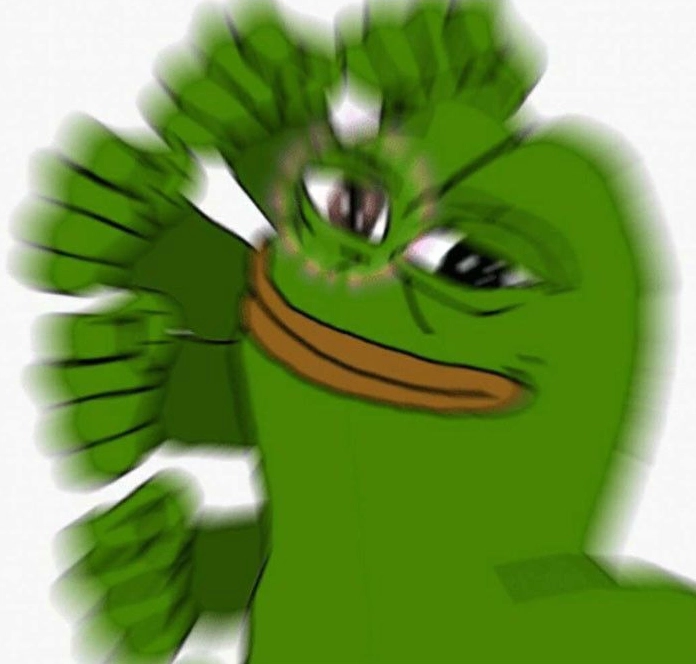 ếch xanh cười lăn lộn trên sàn