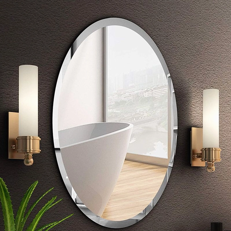 Gương nhà tắm hình oval sang trọng và hiện đại