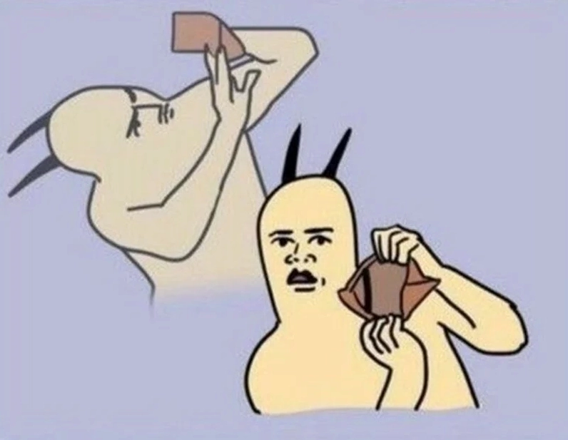 Hết tiền meme cực hài hước