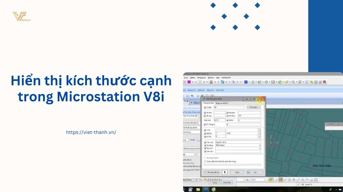 Hiển thị kích thước cạnh trong Microstation V8i khi vẽ hình chiếu vuông góc