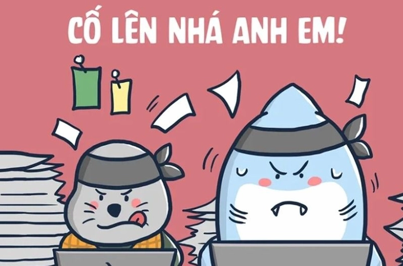 Hình ảnh cố lên meme nhân vật hoạt hình