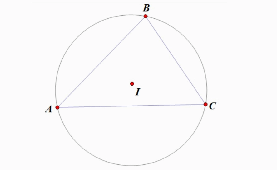 Hình ảnh giải thích về tâm của tam giác nội tiếp đường tròn và sự hoàn hảo trong hình học