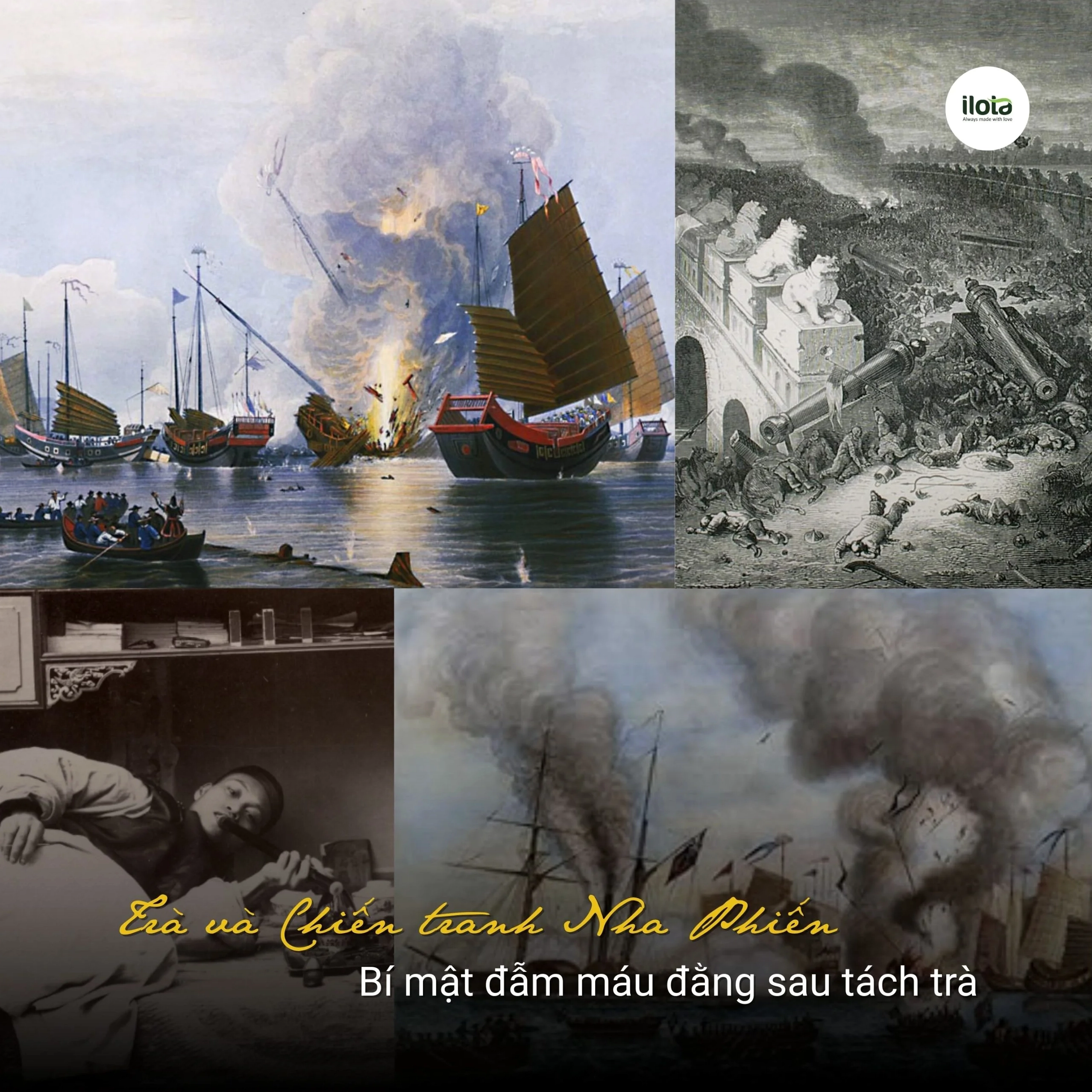 Hình ảnh liên quan đến trà và chiến tranh nha phiến