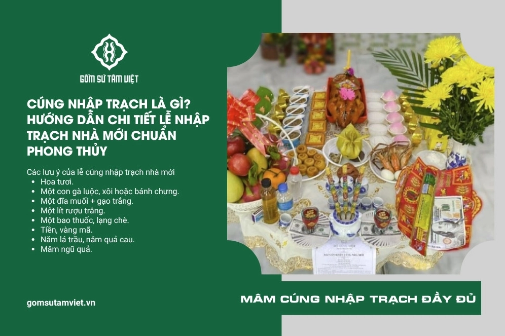 Hình ảnh mâm cúng nhập trạch đầy đủ các lễ vật truyền thống