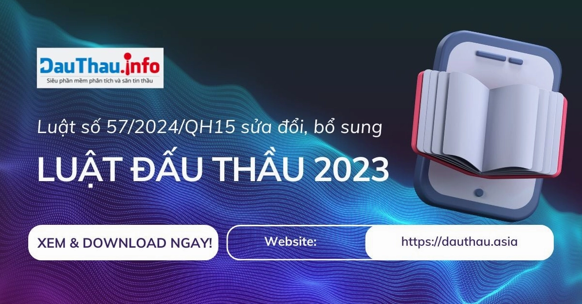 Hình ảnh minh họa cho Luật số 57/2024/QH15 sửa đổi bổ sung Luật Đấu thầu 2023