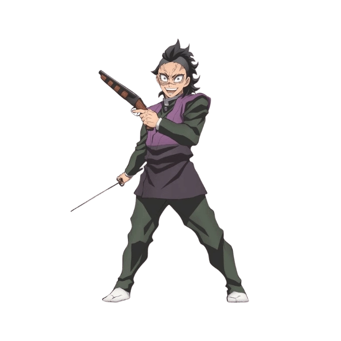 Hình ảnh Shinazugawa Genya thể hiện tinh thần dữ dội