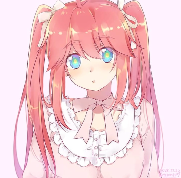 Hình Anime màu hồng ngây thơ đáng yêu vô cùng sắc nét